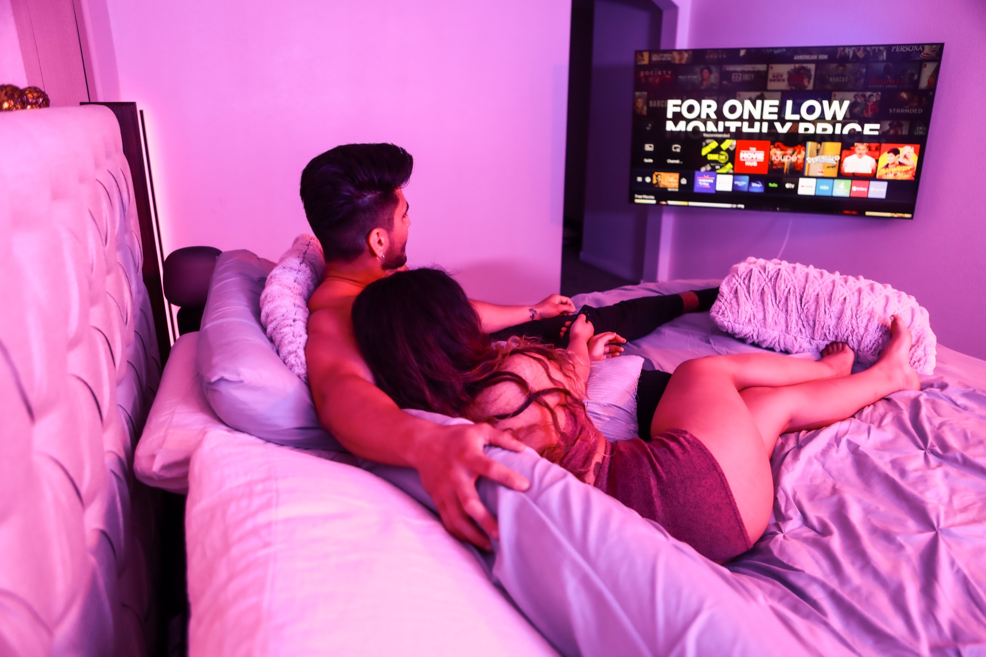 VibzTv+ customers relaxing and streaming together at home